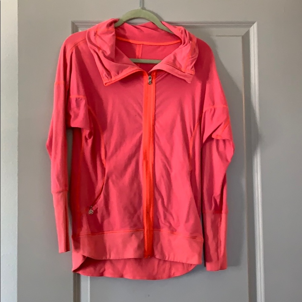 Hot pink zip up lululemon jacket